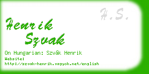henrik szvak business card