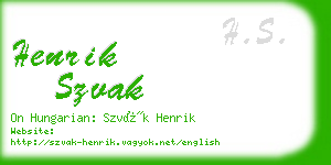 henrik szvak business card
